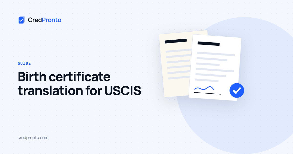 Cover for the guide "How to translate a birth certificate for USCIS"